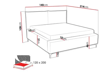 Sängynrunko Knocklong 120x200 cm - Huonekalut - Sänky - Sänkykehikot & sängynrungot