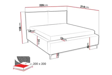 Sängynrunko Knocklong 200x200 cm - Huonekalut - Sänky - Sänkykehikot & sängynrungot