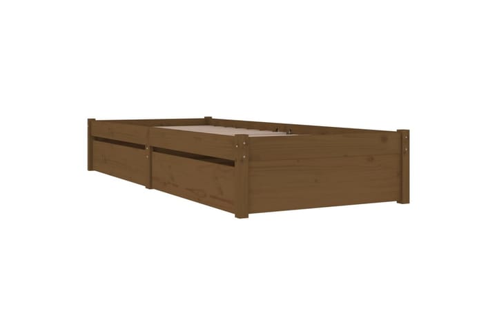 Sängynrunko laatikoilla hunajanruskea 90x200 cm - Ruskea - Sänkykehikot & sängynrungot