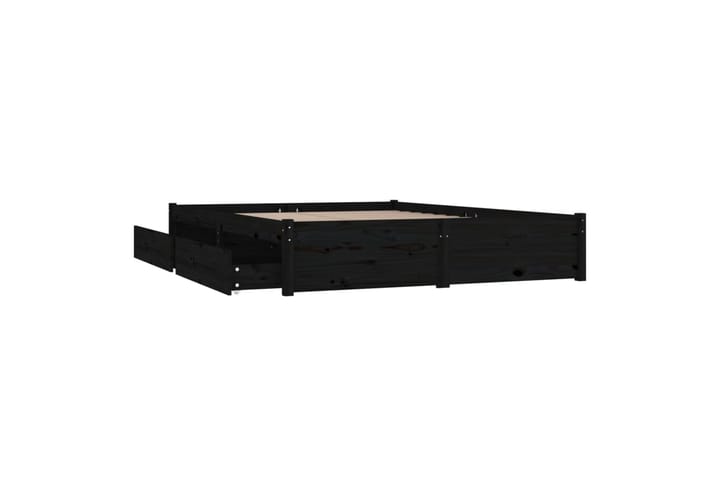 Sängynrunko laatikoilla musta 140x190 cm - Musta - Sänkykehikot & sängynrungot