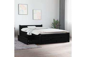 Sängynrunko laatikoilla musta 90x200 cm - Musta - Huonekalut - Sänky - Sänkykehikot & sängynrungot