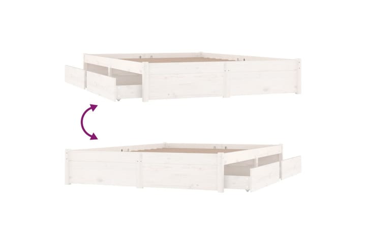 Sängynrunko laatikoilla valkoinen 150x200 cm 5FT King Size - Valkoinen - Sänkykehikot & sängynrungot