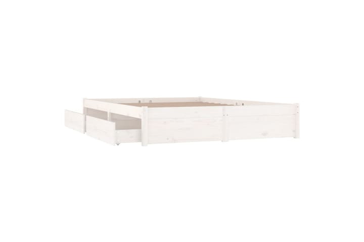 Sängynrunko laatikoilla valkoinen 150x200 cm 5FT King Size - Valkoinen - Sänkykehikot & sängynrungot