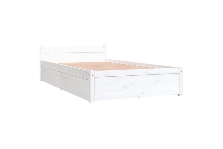 Sängynrunko laatikoilla valkoinen 90x200 cm - Valkoinen - Sänkykehikot & sängynrungot