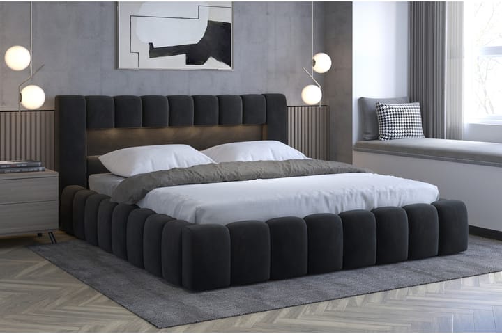 Sängynrunko Lacolle 140x200 cm - Musta - Sänkykehikot & sängynrungot