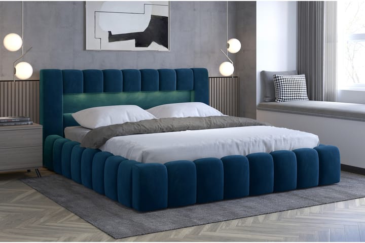 Sängynrunko Lacolle 140x200 cm - Sininen - Sänkykehikot & sängynrungot