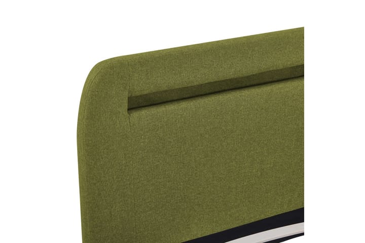 Sängynrunko LED-valolla vihreä kangas 150x200 cm - Vihreä - Sänkykehikot & sängynrungot