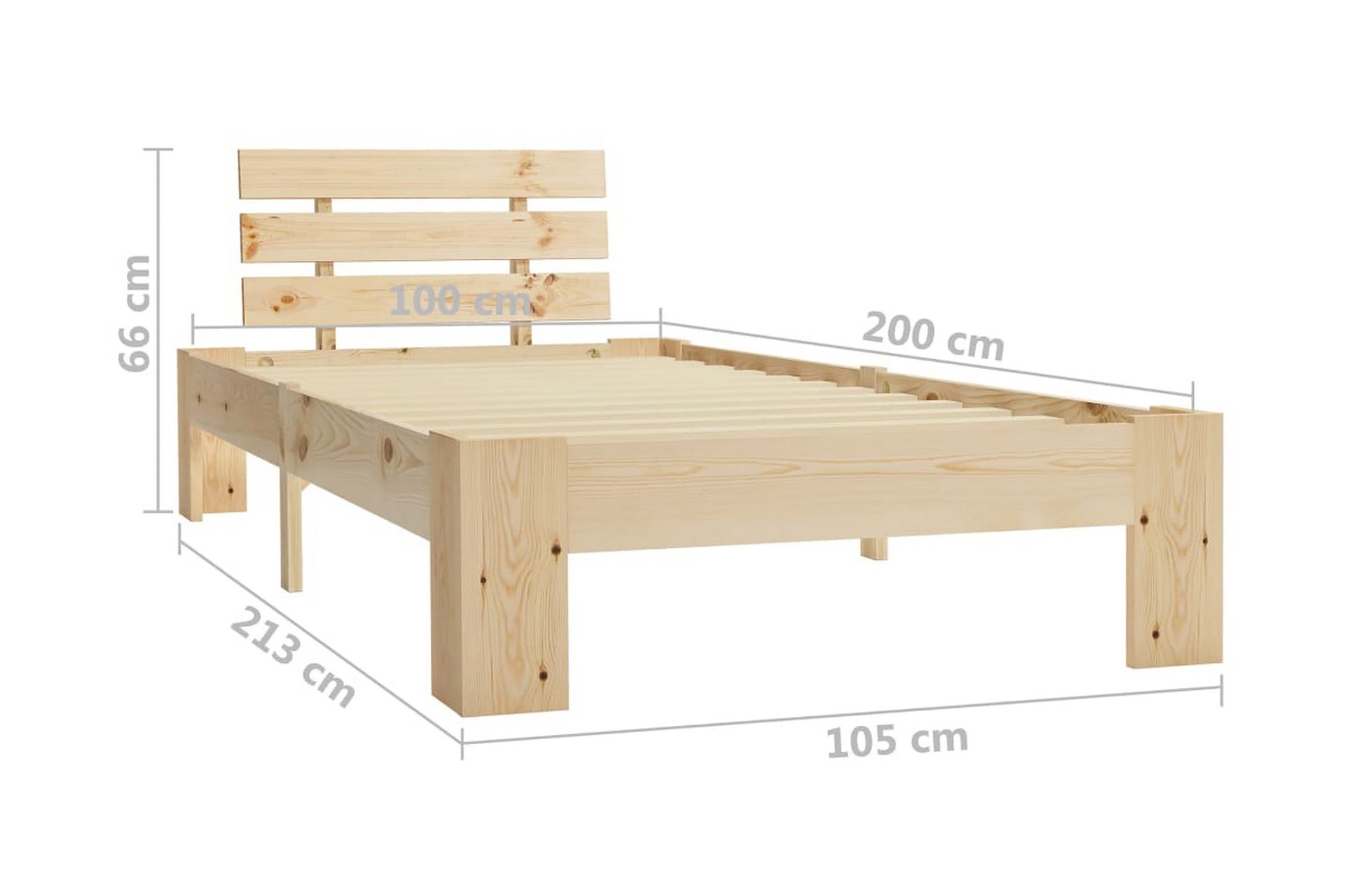 Sängynrunko mänty 100x200 cm - Ruskea - Huonekalut - Sänky - Sänkykehikot & sängynrungot