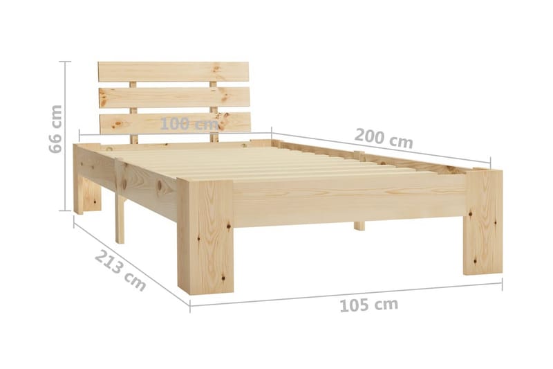 Sängynrunko mänty 100x200 cm - Ruskea - Huonekalut - Sänky - Sänkykehikot & sängynrungot