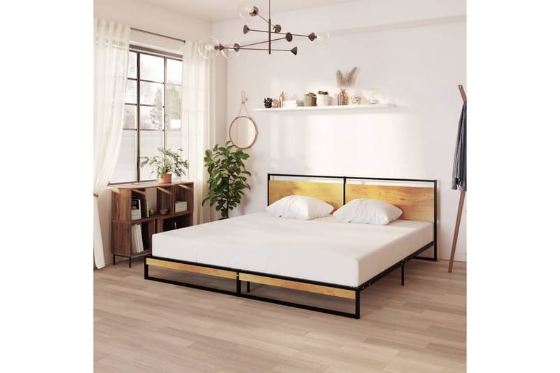 Sängynrunko metalli 200x200 cm - Musta - Huonekalut - Sänky - Sänkykehikot & sängynrungot