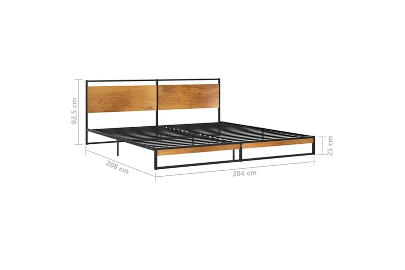 Sängynrunko metalli 200x200 cm - Musta - Huonekalut - Sänky - Sänkykehikot & sängynrungot