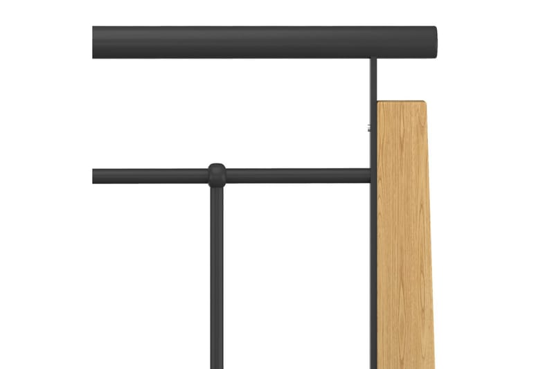 Sängynrunko metalli ja täysi tammi 100x200 cm - Huonekalut - Sänky - Sänkykehikot & sängynrungot