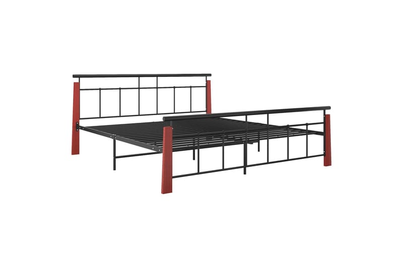 Sängynrunko metalli ja t�äysi tammi 180x200 cm - Huonekalut - Sänky - Sänkykehikot & sängynrungot