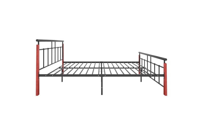 Sängynrunko metalli ja täysi tammi 200x200 cm - Huonekalut - Sänky - Sänkykehikot & sängynrungot