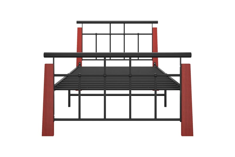 Sängynrunko metalli ja täysi tammi 90x200 cm - Huonekalut - Sänky - Sänkykehikot & sängynrungot