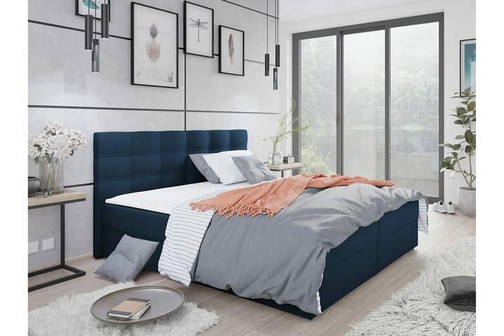Sängynrunko Midfeld 160x200 cm - Tummansininen - Sänkykehikot & sängynrungot