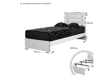 Sängynrunko Montek 90x200 cm - Valkoinen - Huonekalut - Sänky - Sänkykehikot & sängynrungot