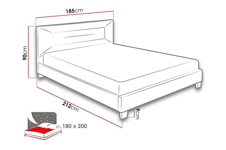Sängynrunko Montrase 180x200 cm - Beige - Sänkykehikot & sängynrungot