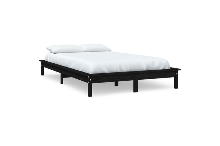 Sängynrunko musta 140x190 cm täysi mänty - Musta - Sänkykehikot & sängynrungot