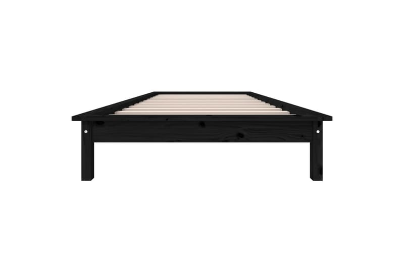 Sängynrunko musta 75x190 cm täysi mänty 2FT6 Small Single - Musta - Huonekalut - Sänky - Sänkykehikot & sängynrungot