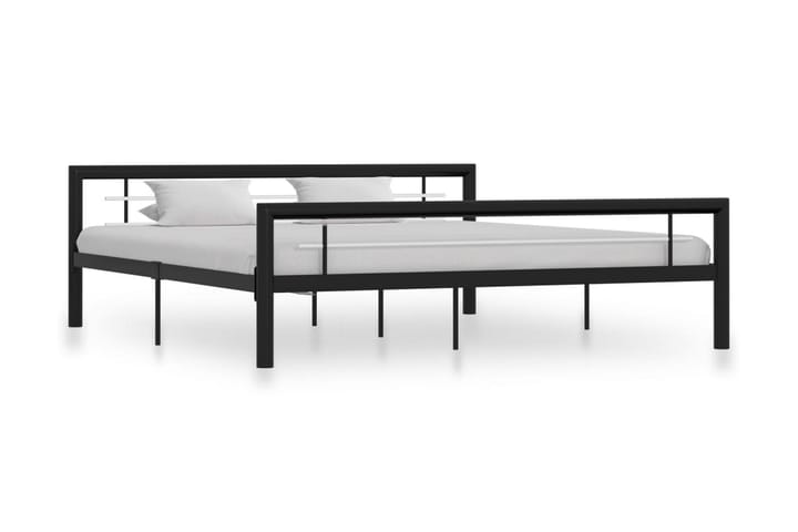 Sängynrunko musta ja valkoinen metalli 180x200 cm - Musta - Sänkykehikot & sängynrungot