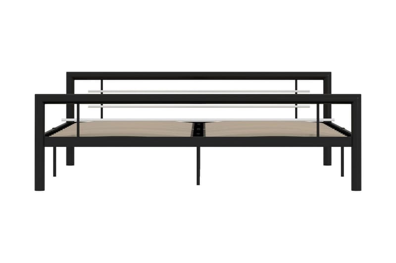 Sängynrunko musta ja valkoinen metalli 180x200 cm - Musta - Huonekalut - Sänky - Sänkykehikot & sängynrungot