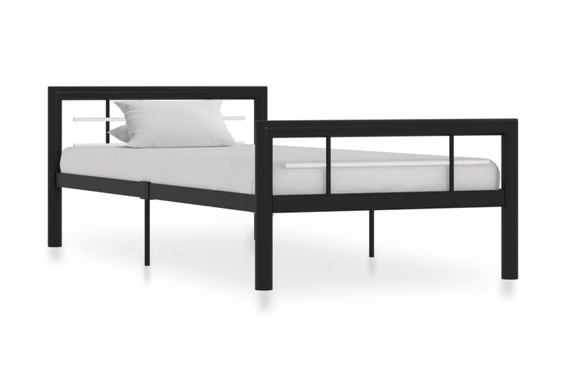 Sängynrunko musta ja valkoinen metalli 90x200 cm - Musta - Huonekalut - Sänky - Sänkykehikot & sängynrungot