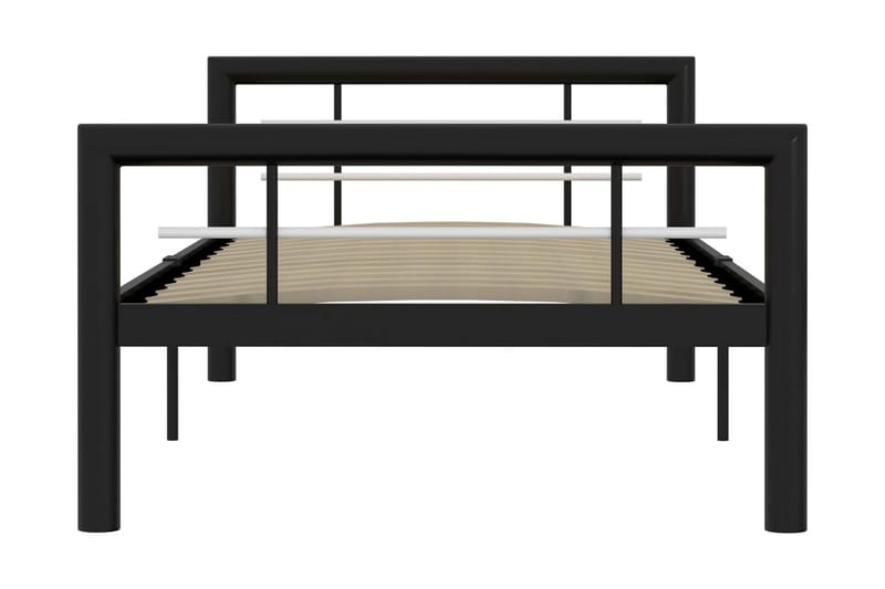 Sängynrunko musta ja valkoinen metalli 90x200 cm - Musta - Huonekalut - Sänky - Sänkykehikot & sängynrungot