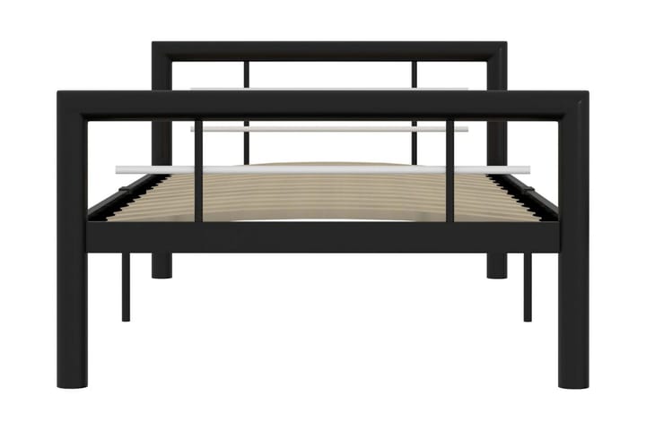 Sängynrunko musta ja valkoinen metalli 90x200 cm - Musta - Sänkykehikot & sängynrungot