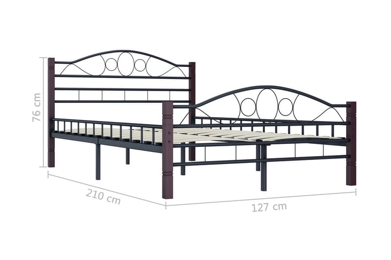 Sängynrunko musta metalli 120x200 cm - Musta - Huonekalut - Sänky - Sänkykehikot & sängynrungot