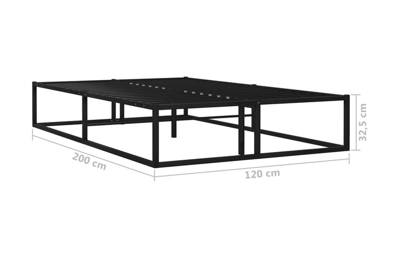 Sängynrunko musta metalli 120x200 cm - Musta - Huonekalut - Sänky - Sänkykehikot & sängynrungot