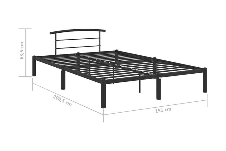 Sängynrunko musta metalli 140x200 cm - Musta - Sänkykehikot & sängynrungot