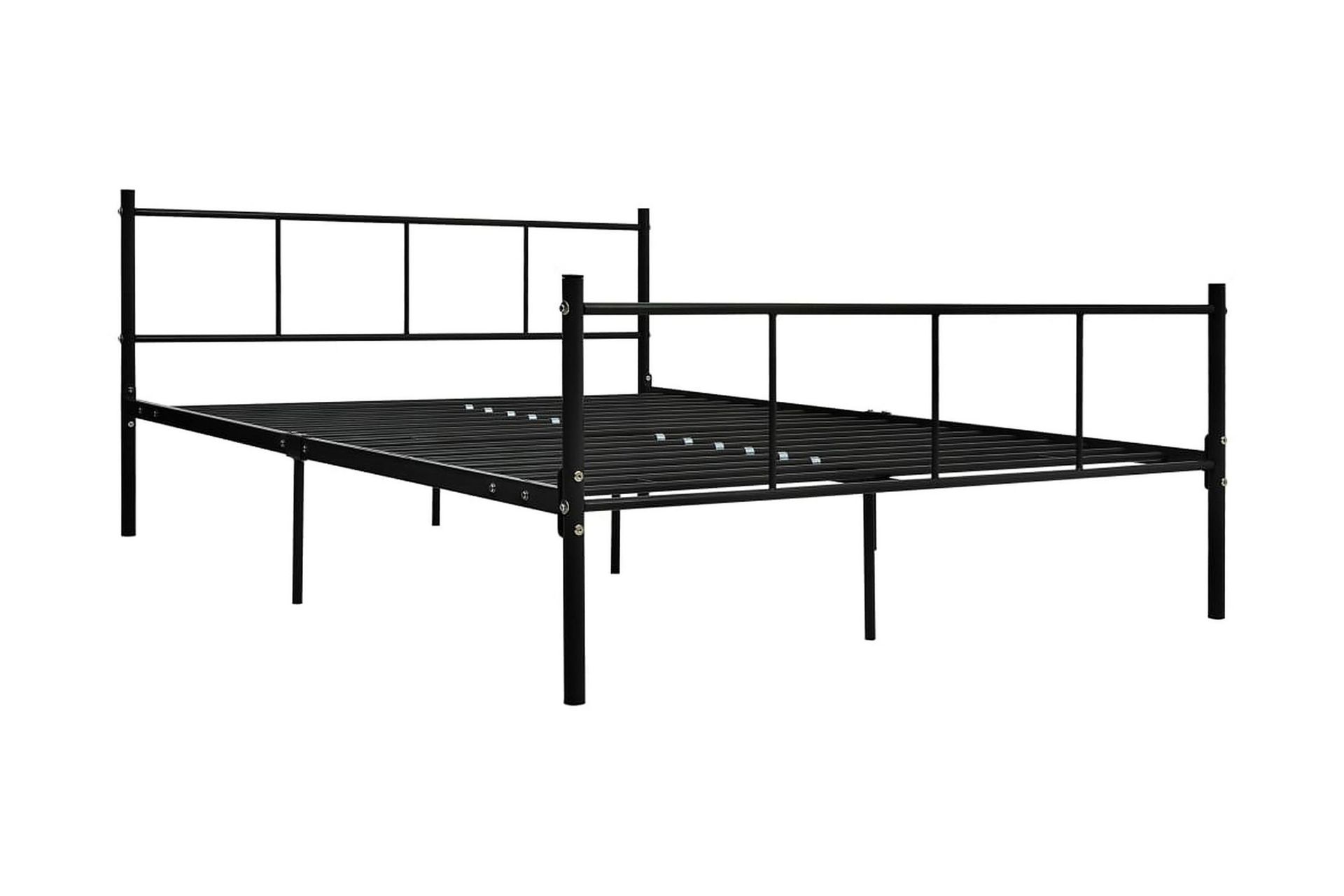 Sängynrunko musta metalli 160x200 cm - Musta - Huonekalut - Sänky - Sänkykehikot & sängynrungot