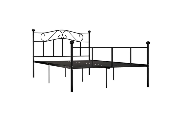 Sängynrunko musta metalli 160x200 cm - Sänkykehikot & sängynrungot