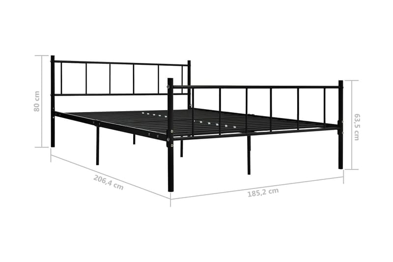 Sängynrunko musta metalli 180x200 cm - Musta - Huonekalut - Sänky - Sänkykehikot & sängynrungot
