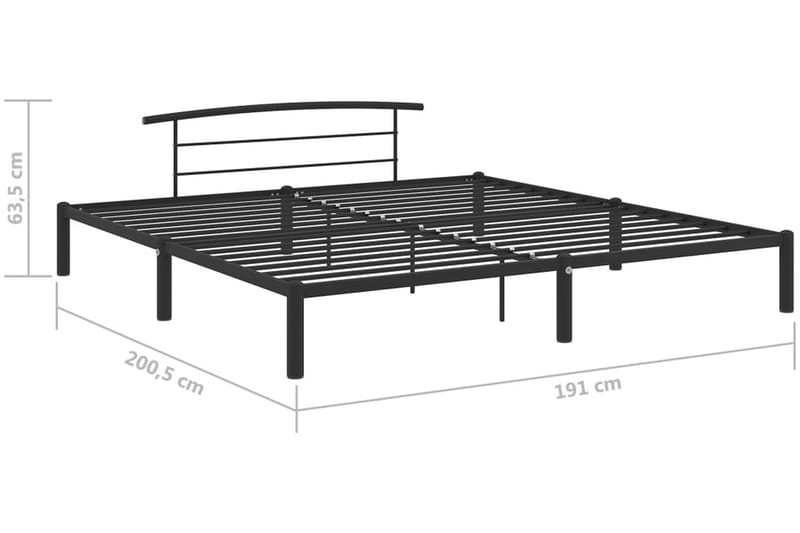 Sängynrunko musta metalli 180x200 cm - Musta - Huonekalut - Sänky - Sänkykehikot & sängynrungot