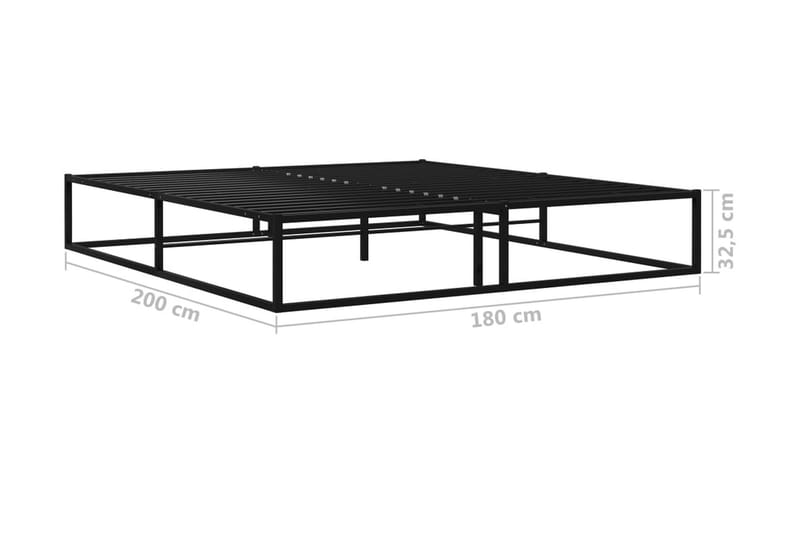 Sängynrunko musta metalli 180x200 cm - Musta - Sänkykehikot & sängynrungot