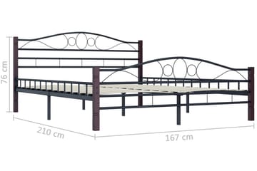 Sängynrunko musta metalli 200x200 cm - Musta - Huonekalut - Sänky - Sänkykehikot & sängynrungot