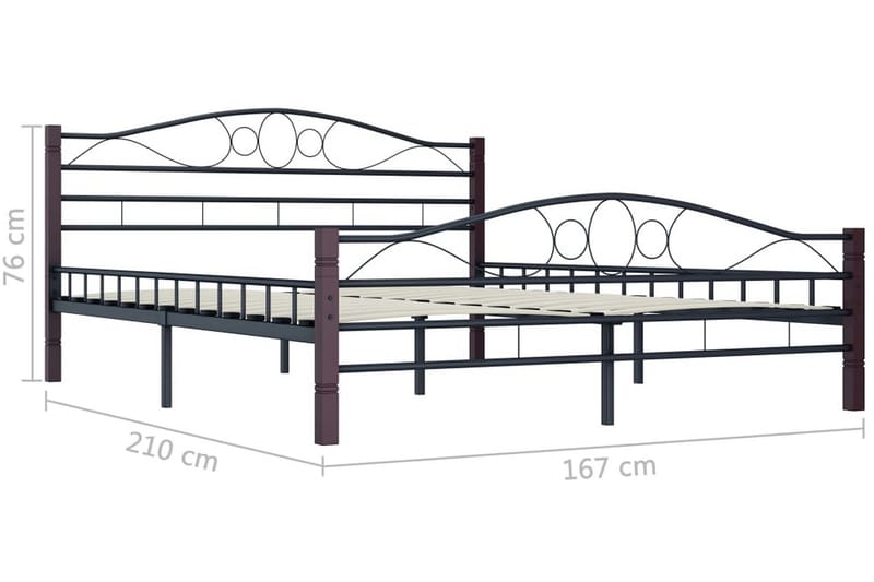 Sängynrunko musta metalli 200x200 cm - Musta - Huonekalut - Sänky - Sänkykehikot & sängynrungot