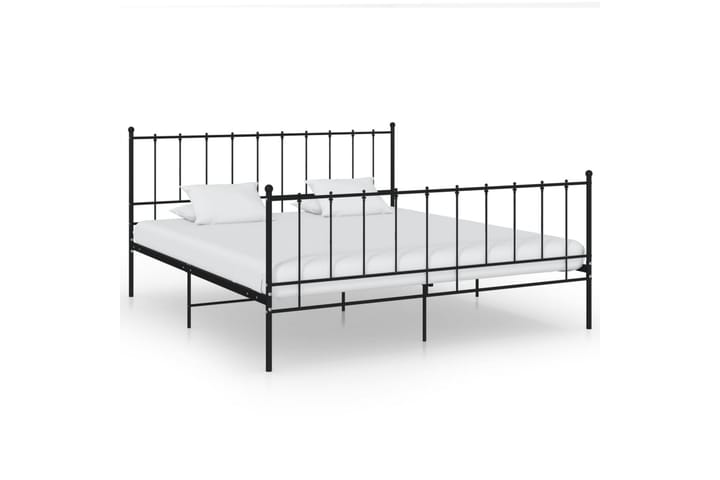 Sängynrunko musta metalli 200x200 cm - Sänkykehikot & sängynrungot