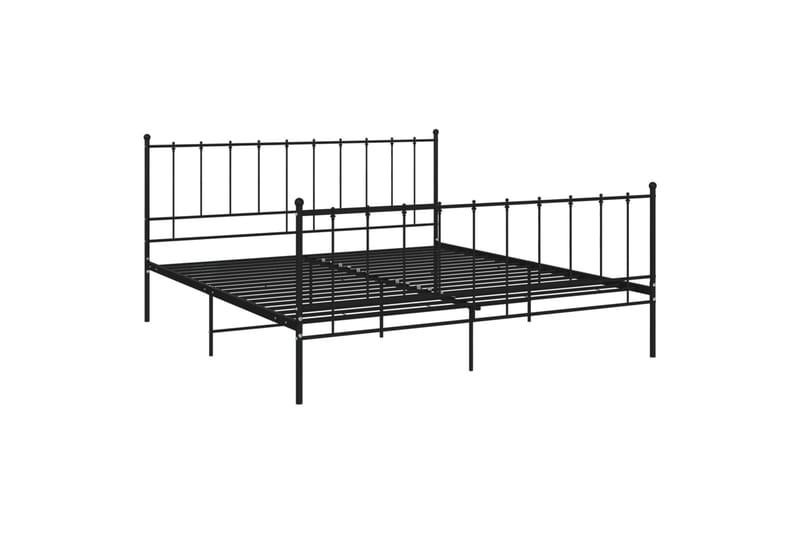 Sängynrunko musta metalli 200x200 cm - Huonekalut - Sänky - Sänkykehikot & sängynrungot