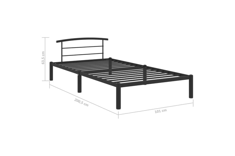 Sängynrunko musta metalli 90x200 cm - Musta - Huonekalut - Sänky - Sänkykehikot & sängynrungot