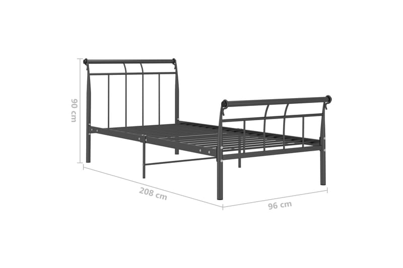 Sängynrunko musta metalli 90x200 cm - Musta - Huonekalut - Sänky - Sänkykehikot & sängynrungot