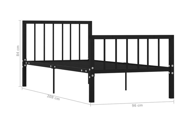 Sängynrunko musta metalli 90x200 cm - Huonekalut - Sänky - Sänkykehikot & sängynrungot