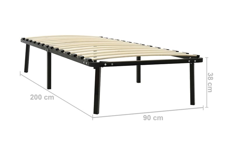 Sängynrunko musta metalli 90x200 cm - Huonekalut - Sänky - Sänkykehikot & sängynrungot