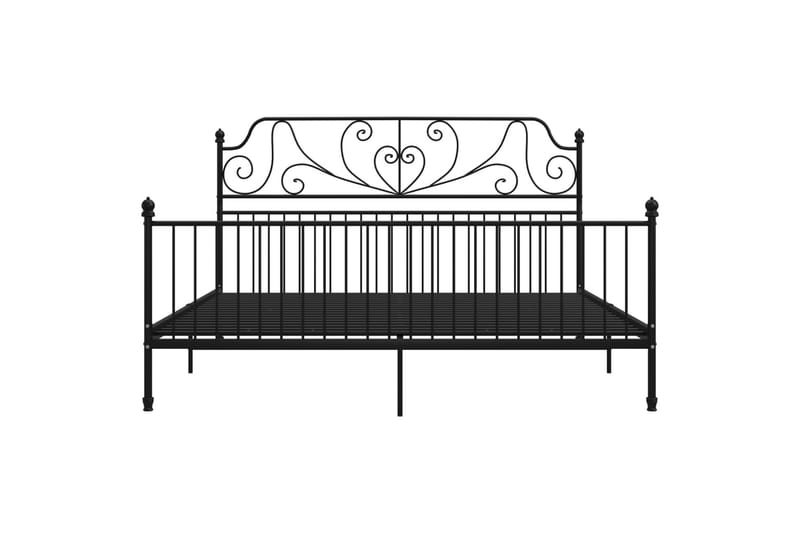 Sängynrunko musta metalli ja vaneri 200x200 cm - Musta - Huonekalut - Sänky - Sänkykehikot & sängynrungot