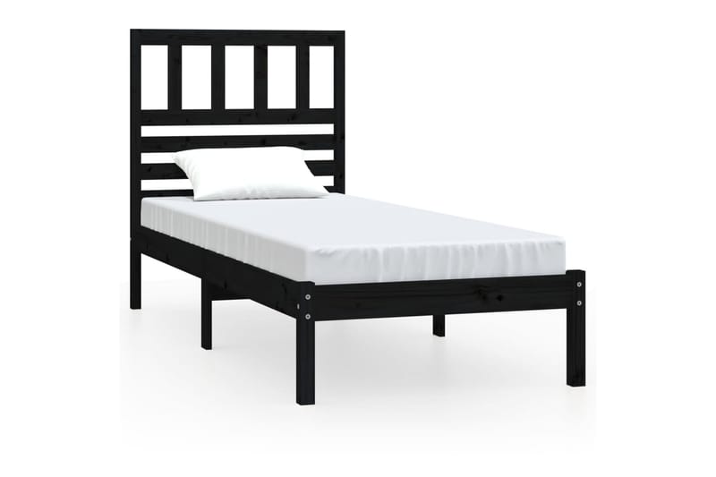 Sängynrunko musta täysi mänty 100x200 cm - Musta - Huonekalut - Sänky - Sänkykehikot & sängynrungot