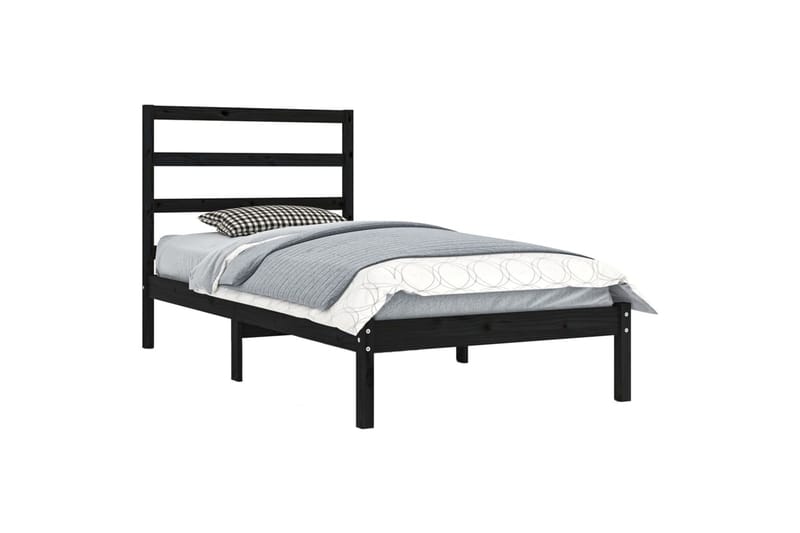 Sängynrunko musta täysi mänty 100x200 cm - Musta - Huonekalut - Sänky - Sänkykehikot & sängynrungot