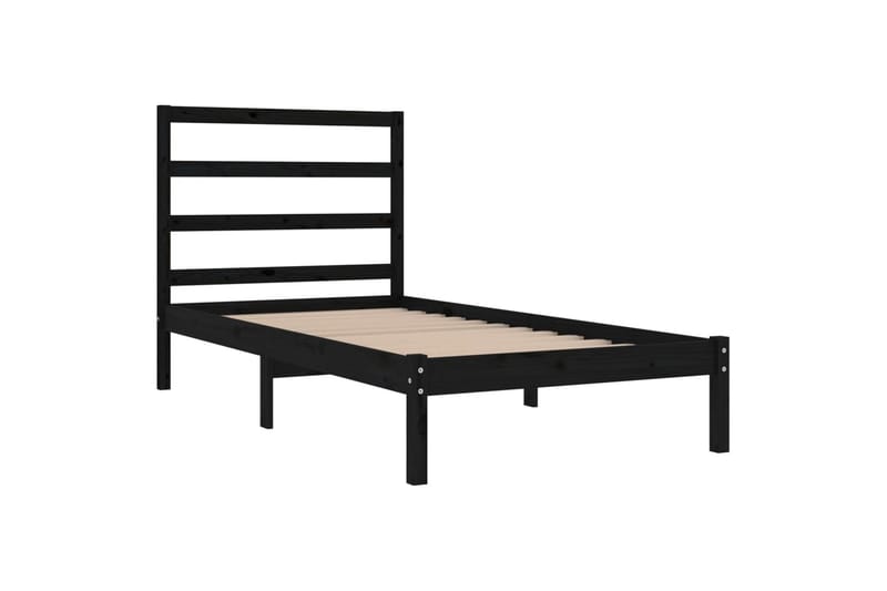 Sängynrunko musta täysi mänty 100x200 cm - Musta - Huonekalut - Sänky - Sänkykehikot & sängynrungot
