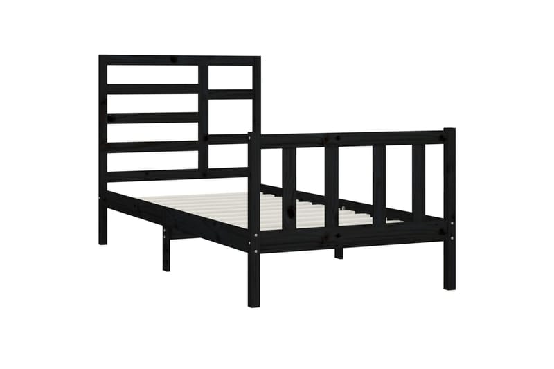 Sängynrunko musta täysi mänty 100x200 cm - Musta - Huonekalut - Sänky - Sänkykehikot & sängynrungot